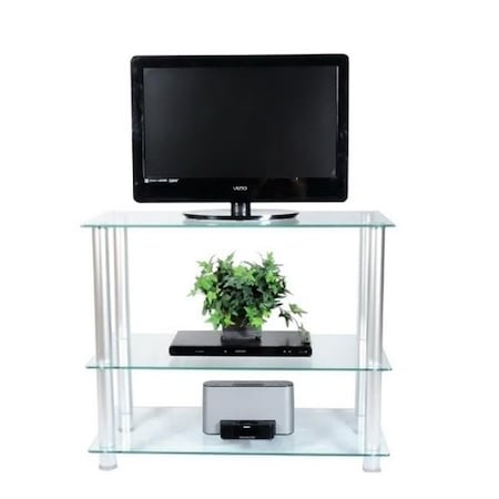 Rta Home And Office RTA Home and Office TVM-0042 42 in. Glass and Aluminum Extra Tall TV Wall unit TV Stand TVM-0042
